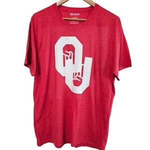 Oklahoma University OU T-Shirt Mens XL Red White Only One Horns Down Sooners